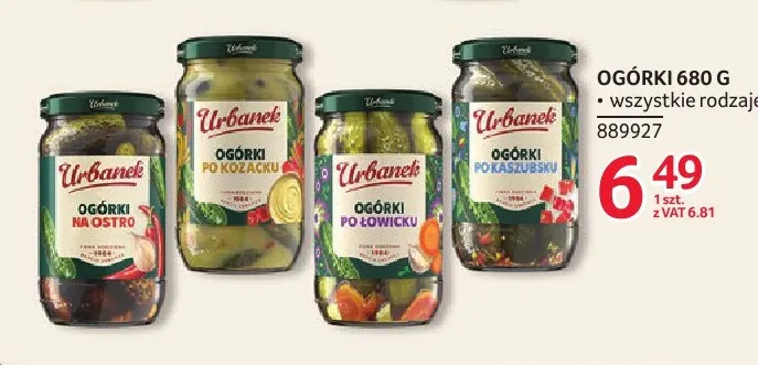 Ogórki na ostro 680 g Urbanek promocja w Selgros