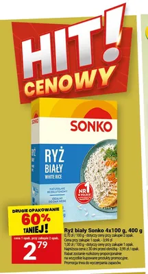 Ryż biały Sonko 4-pak 100g promocja w Twój Market