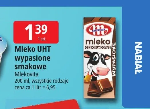 Mleko UHT wypasione smakowe Mlekovita promocja w Leclerc