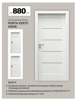 Drzwi wewnętrzne Porta Verte Home promocja w Komfort