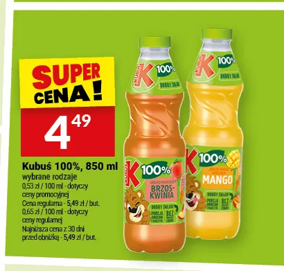 Sok Kubuś 100% promocja w Twój Market