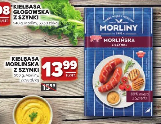Kiełbasa morlińska z szynki Morliny promocja w Stokrotka