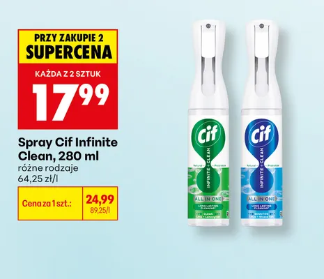 Spray Cif Infinite Clean Sensitive promocja w Biedronka