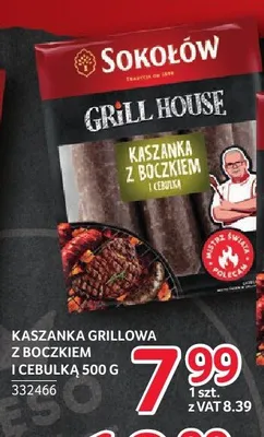 Kaszanka grillowa z boczkiem i cebulką Sokołów Grill House promocja w Selgros