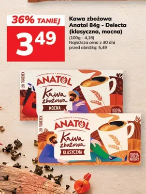 Kawa rozpuszczalna zbożowa Anatol mocna Delecta promocja w Hitpol