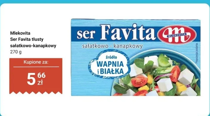 Ser Favita tłusty sałatkowo-kanapkowy promocja w Dino