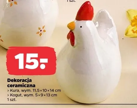 Dekoracja ceramiczna kogut promocja w Netto