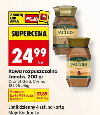 Kawa rozpuszczalna Jacobs Cronat Gold promocja w Biedronka