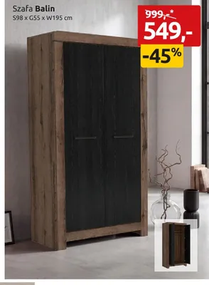 Szafa Balin S98xG55xW195cm promocja w Black Red White