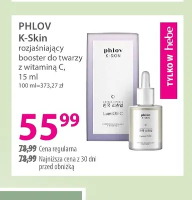 Rozjaśniający booster do twarzy z witaminą C K-Skin Phlov promocja w Hebe