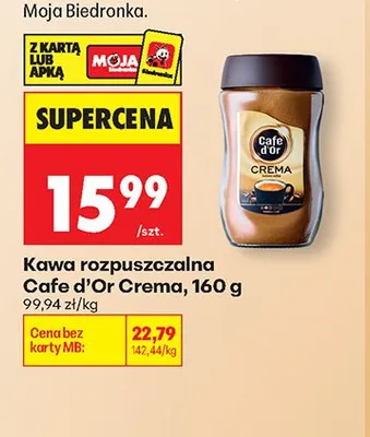 Kawa rozpuszczalna Cafe d'Or Crema promocja w Biedronka