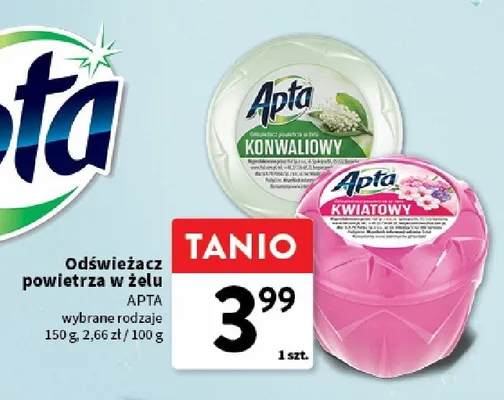 Odświeżacz powietrza w żelu Apta promocja w Intermarche