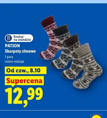Skarpety zimowe Pation promocja w Lidl
