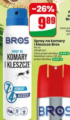 Spray na komary i kleszcze Bros promocja w Dino