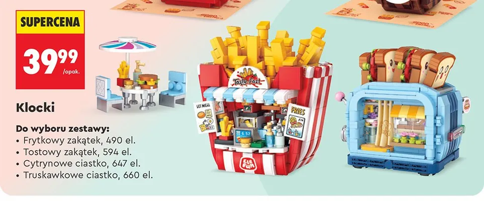 Klocki EleFun Truskawkowe ciastko 660 el. promocja w Biedronka
