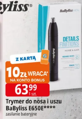 Trymer do nosa i uszu BaByliss E650E zasilanie bateryjne promocja w Leclerc