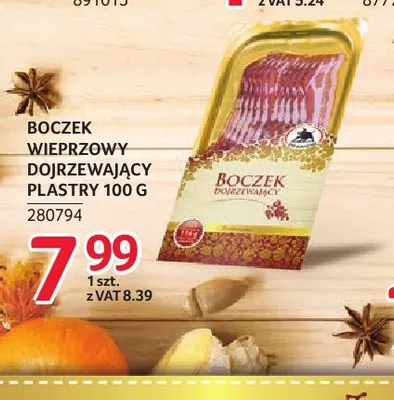Boczek wieprzowy dojrzewający plastry ZMB Białystok promocja w Selgros