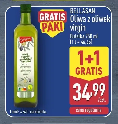 Oliwa z oliwek virgin Bellasan promocja w Aldi