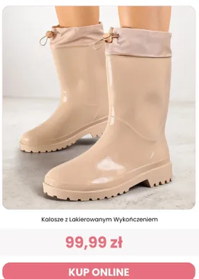 Kalosze z lakierowanym wykończeniem Renee promocja w Renee