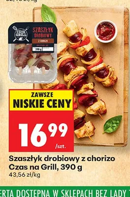 Szaszłyk drobiowy z chorizo Czas na Grill promocja w Biedronka
