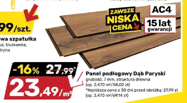 Panel podłogowy Dąb Paryski promocja w Bricomarche