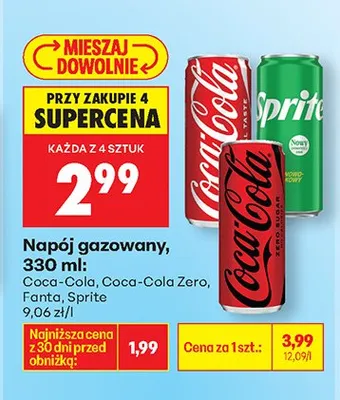 Napój gazowany, różne rodzaje promocja w Biedronka