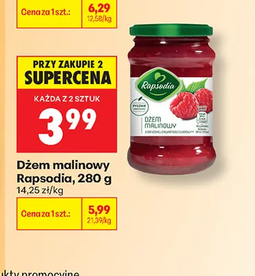 Dżem malinowy Rapsodia promocja w Biedronka