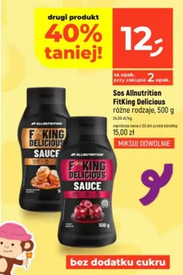 Sos Allnutrition FitKing Delicious bez dodatku cukru promocja w Dealz