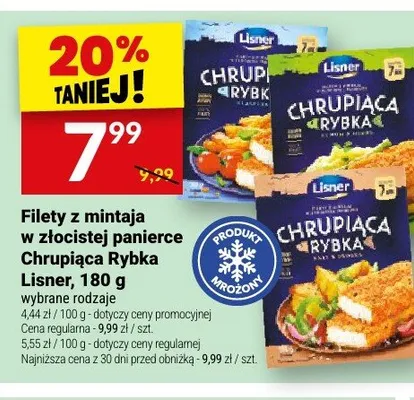 Filety z mintaja w złocistej panierce Chrupiąca Rybka Lisner promocja w Twój Market