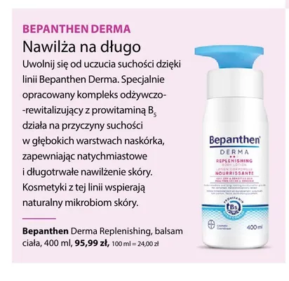 Balsam do ciała Bepanthen Derma Replenishing promocja w Hebe