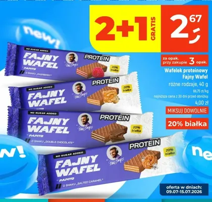 Wafelek proteinowy Fajny Wafel o smaku Raspberry promocja w Dealz