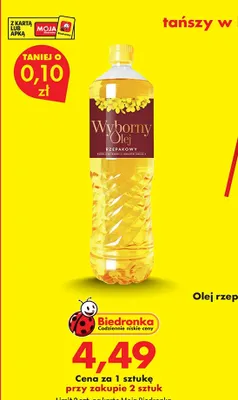 Olej rzepakowy Wyborny promocja w Biedronka