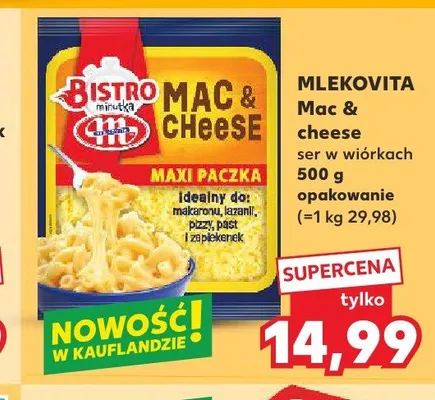 Ser w wiórkach Mac & cheese Mlekovita promocja w Kaufland