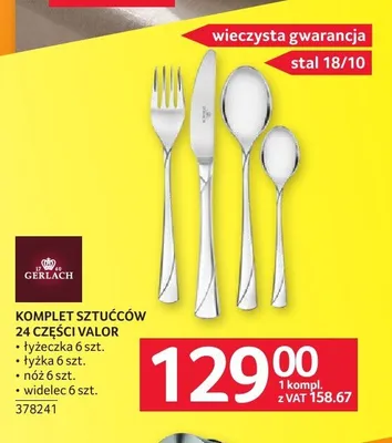 Komplet sztućców 24 części Valor Gerlach promocja w Selgros