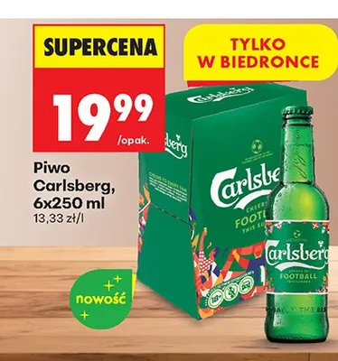 Piwo Carlsberg 6x250ml promocja w Biedronka