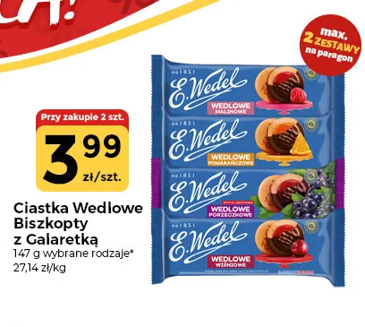 Ciastka Wedlowe biszkopty z galaretką malinowe E.Wedel promocja w Społem Częstochowa