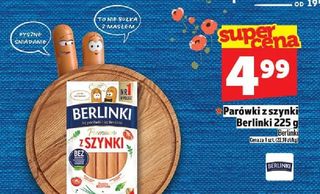 Parówki z szynki Berlinki promocja w TOPAZ