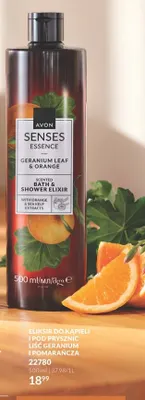 Eliksir do kąpieli i pod prysznic liść geranium i pomarańcza Avon promocja w AVON