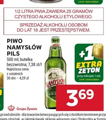 Piwo Namysłów Pils promocja w Stokrotka