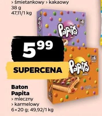Baton karmelowy Papita 6-pak 20g promocja w Netto