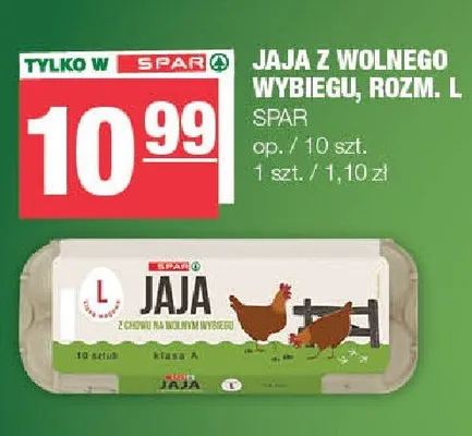 Jaja z wolnego wybiegu SPAR promocja w SPAR