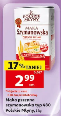 Mąka pszenna szymanowska typ 480 Polskie Młyny promocja w Auchan