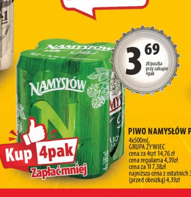 Piwo Namysłów Pils promocja w Arhelan