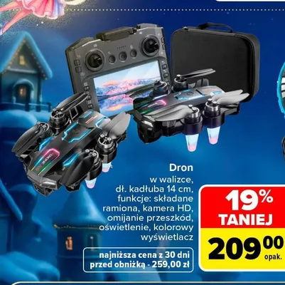 Dron w walizce dł. kadłuba 14 cm promocja w Carrefour
