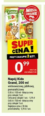 Napój Kids Grand wieloowocowy promocja w Twój Market
