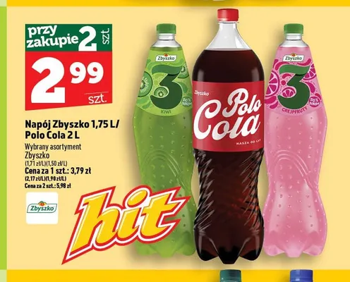 Napój Zbyszko 3 Grejpfrut 1,75 l promocja w TOPAZ