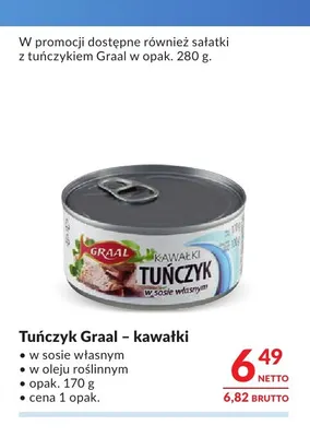Tuńczyk Graal kawałki w oleju roślinnym promocja w Makro