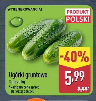 Ogórki gruntowe promocja w Aldi