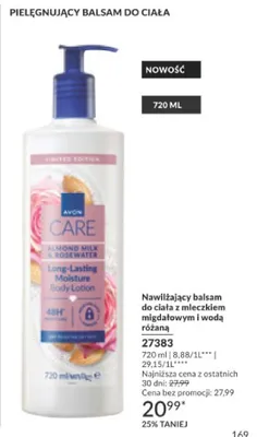 Nawilżający balsam do ciała z mleczkiem migdałowym i wodą różaną promocja w AVON