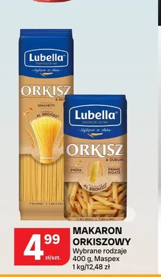 Makaron orkiszowy Lubella Spaghetti promocja w Chorten